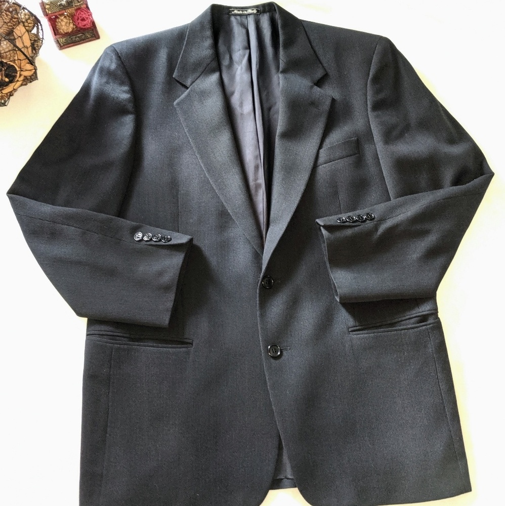 Valentino Uomo Black Wool Single Breast Blazer 41